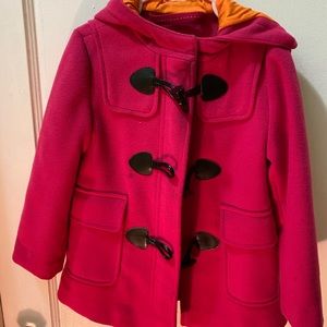 Girls pink Lands End duffle coat